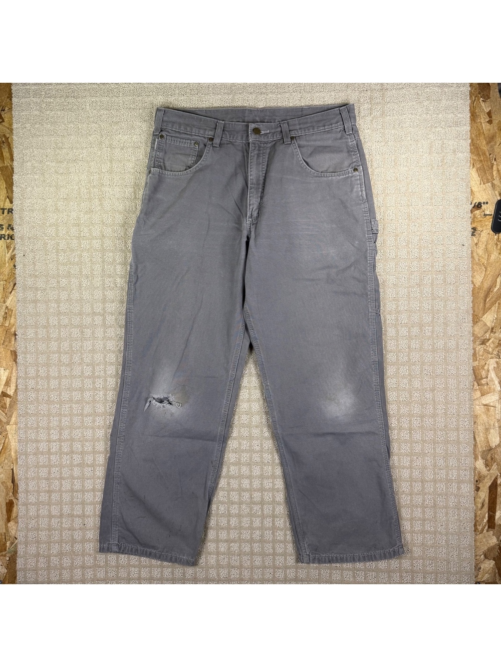 Carhartt gray loose original fit work pants 36x30